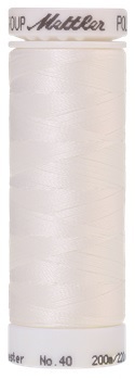 Mettler Embroidery Thread Poly Sheen Color 0015 White Length 200 m, ART.-NR. 3406 No. 40